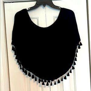 Elegant Black Tassel Off or On the shoulder Top